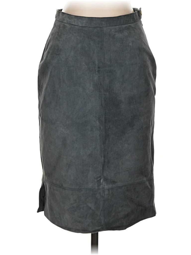 Pre-owned Tommy Hilfiger Leather Skirt In Gray