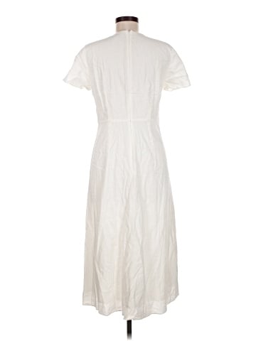 Madewell Linen-Blend Button-Wrap Midi Dress (view 2)