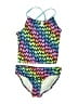 Lands' End Chevron-herringbone Blue Green Two Piece Swimsuit Size 12 - photo 1