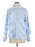 Assorted Brands 100% Polyester Stripes Blue Long Sleeve Blouse Size L - photo 1