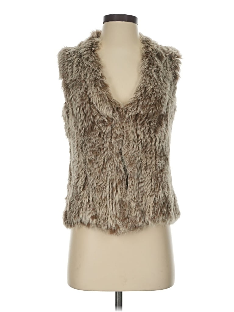 Pre-owned Quinn Faux Fur Vest In Gray