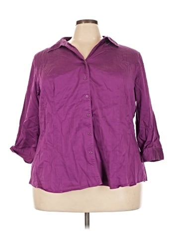 Lane Bryant 3/4 Sleeve Button-Down Shirt (view 1)