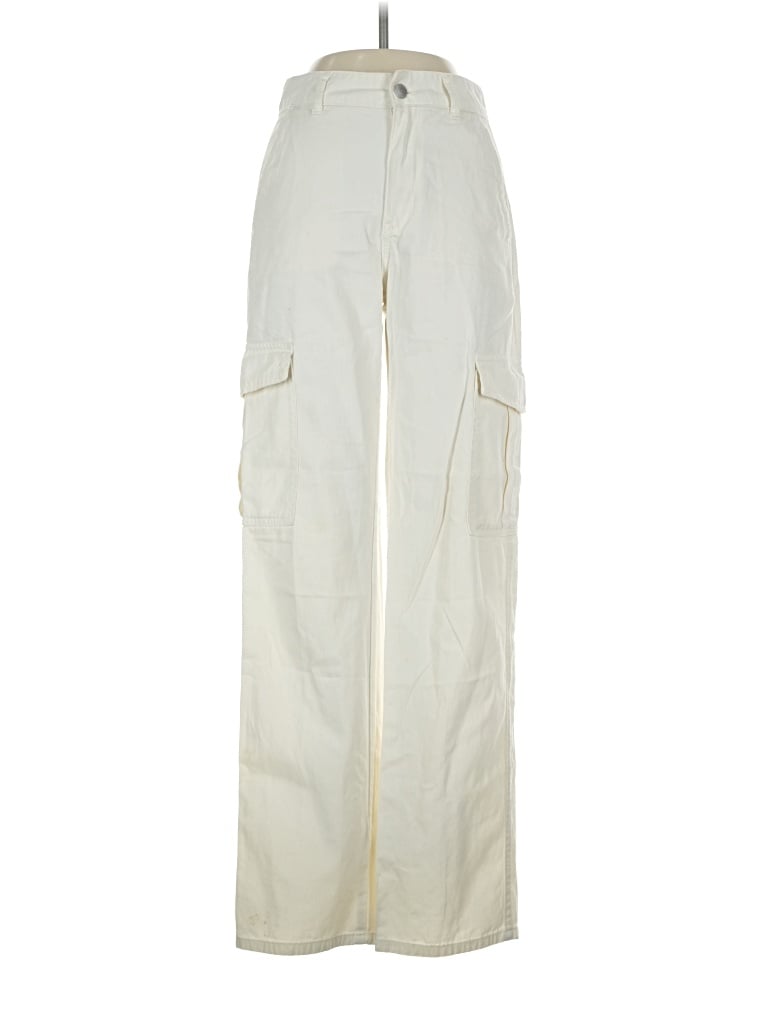 Pre-owned Pull & Bear Cargo Pants In Ivory