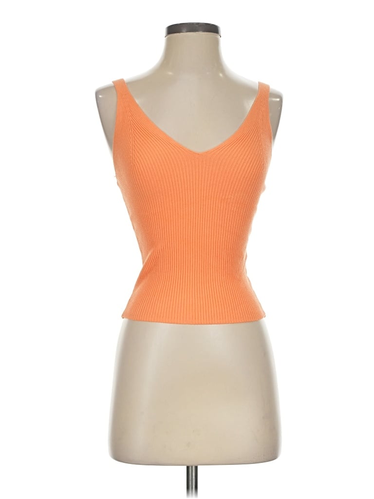 Pre-owned Primark Tank Top Orange Strapless Neckline Tops