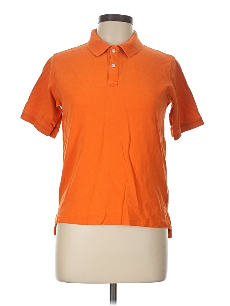 Pre-owned Lands' End Short Sleeve Polo Shirt In Orange