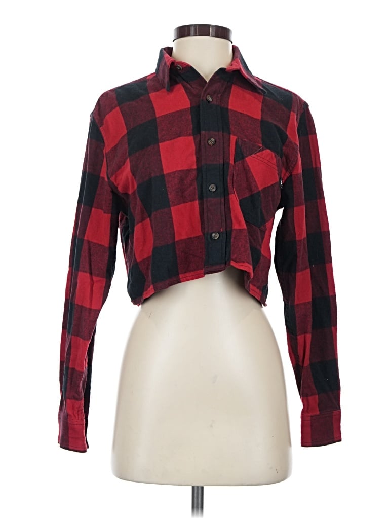 Pre-owned Tna Long Sleeve Button Down Shirt In Red