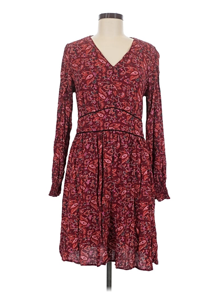 Pre-owned Fat Face Casual Dress In Burgundy