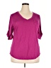 Derek Heart Purple Short Sleeve Top Size 3X - photo 1