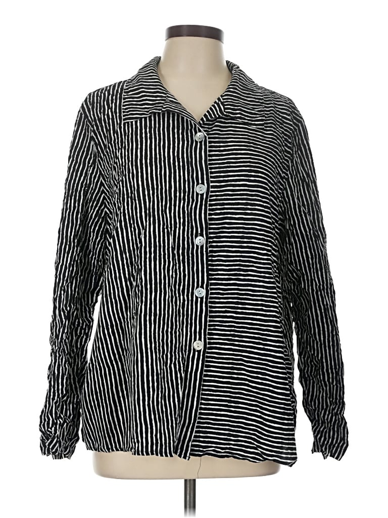 Pre-owned Liv Long Sleeve Blouse In Black