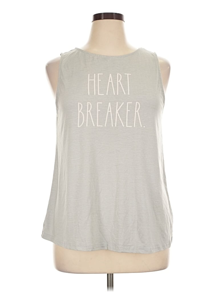 Pre-owned Rae Dunn Sleeveless T-shirt In Gray