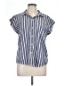 dip 100% Cotton Stripes Blue Short Sleeve Blouse Size L - photo 1