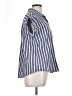 dip 100% Cotton Stripes Blue Short Sleeve Blouse Size L - photo 4