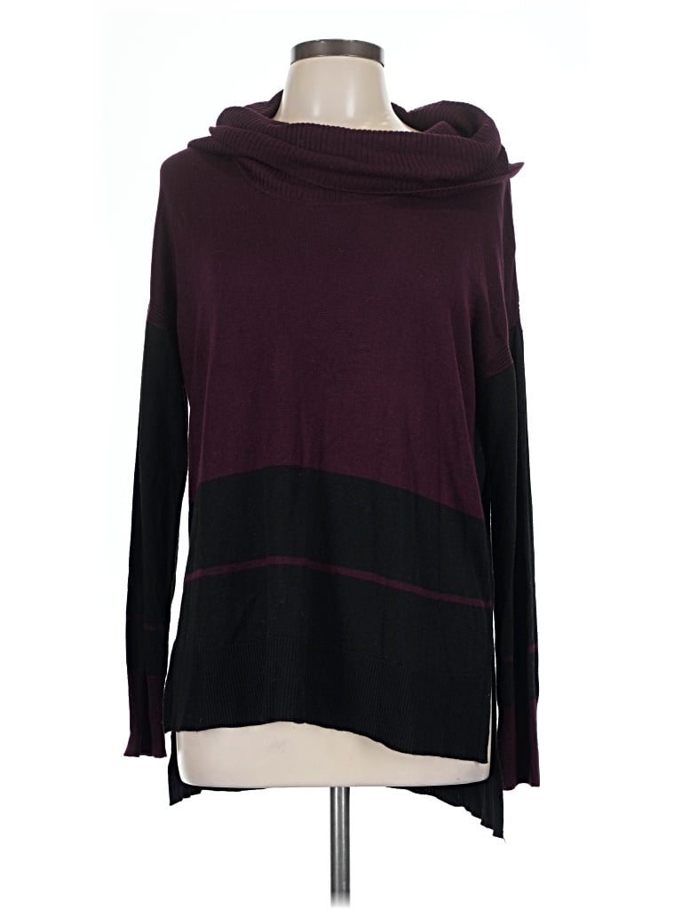 Pre-owned Cable & Gauge Turtleneck Sweater In Burgundy