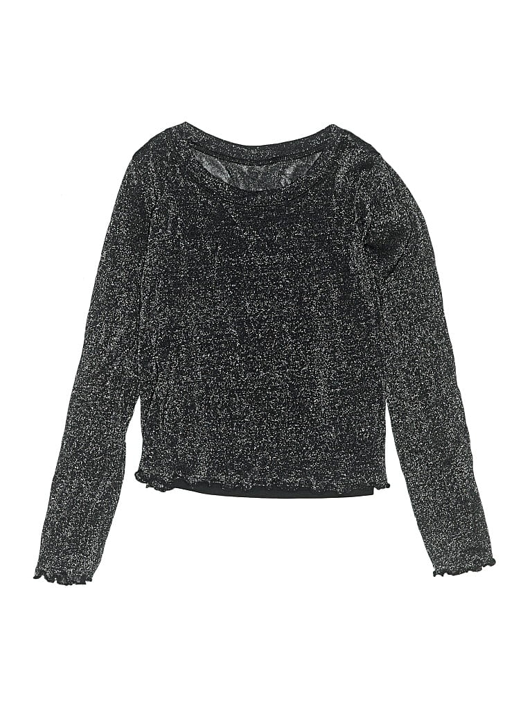 Pre-owned Art Class Kids' Long Sleeve Top Gray Boatneck Tops