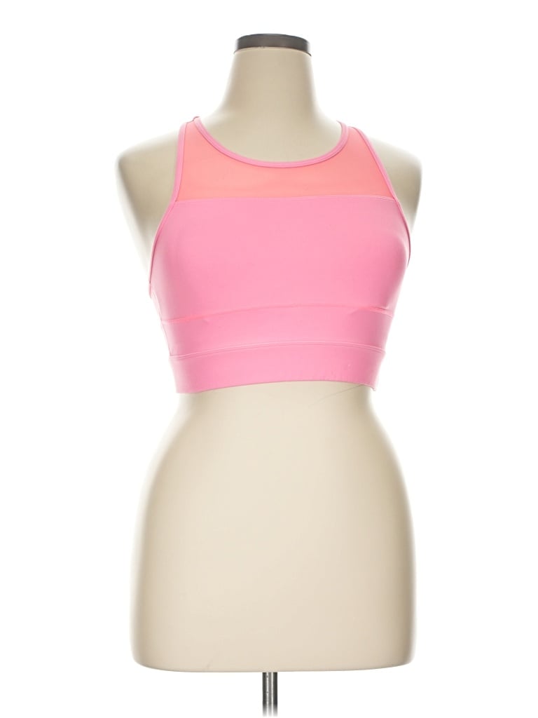 Pre-owned Zyia Active Sleeveless Top Pink Halter Neckline Tops