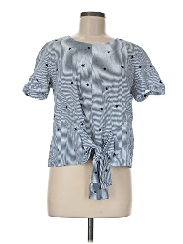 Aqua Short Sleeve Blouse (view 1)