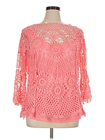 Ultra Pink 3/4 Sleeve Blouse (view 1)