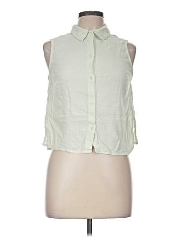 Express Sleeveless Button-Down Shirt (view 1)