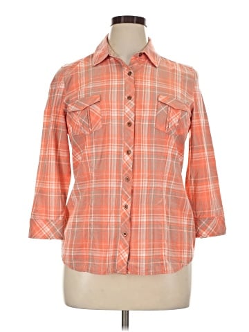 Inked & Faded 3/4 Sleeve Button-Down Shirt (view 1)