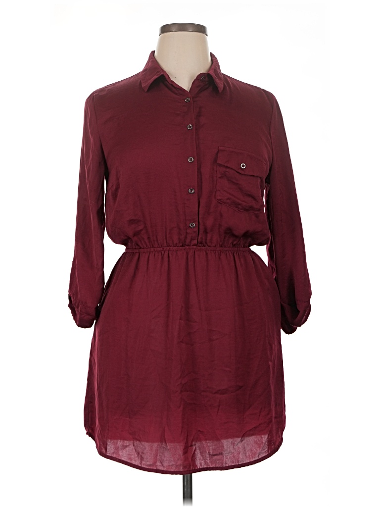 Pre-owned Forever 21 Casual Dress In Burgundy
