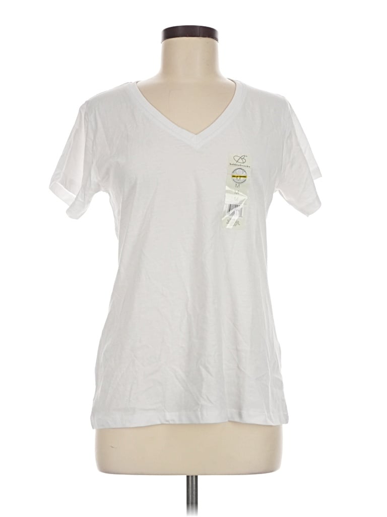 Pre-owned Bobbie Brooks Short Sleeve Top White V-neck Tops