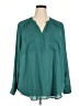 Torrid 100% Polyester Teal Long Sleeve Blouse Size 3X Plus (3) - photo 1