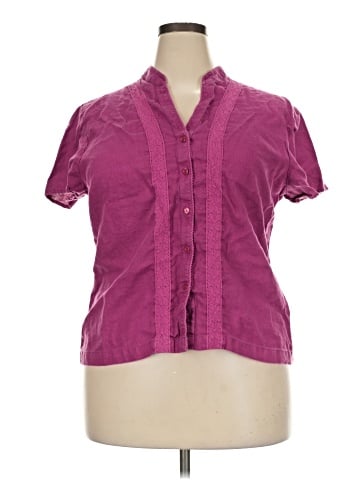 JM Collection Short Sleeve Blouse (view 2)