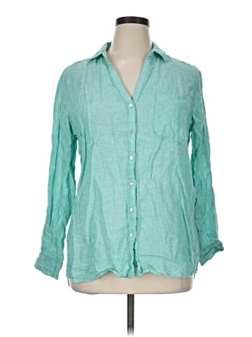 Sigrid Olsen 3/4 Sleeve Button-Down Shirt (view 1)