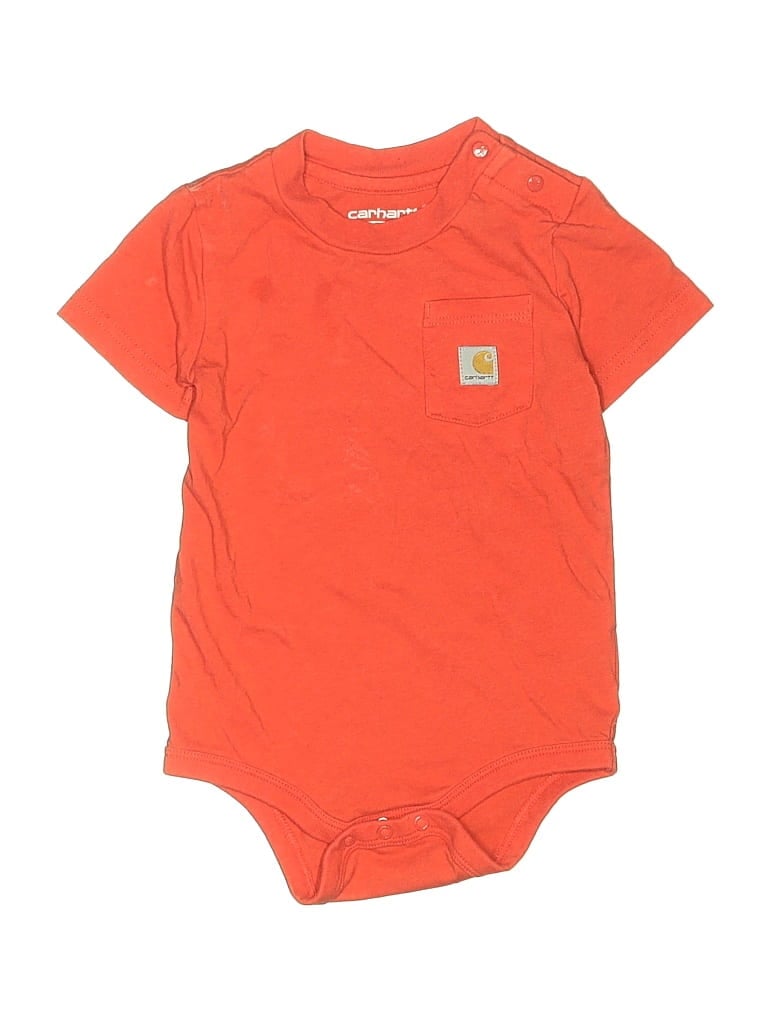 Pre-owned Carhartt Kids' Short Sleeve Onesie In Orange