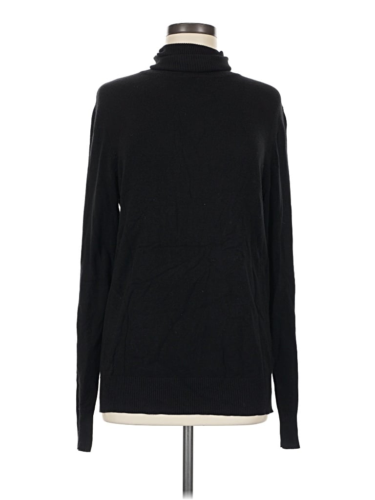 Pre-owned Joseph A Silk Pullover Sweater In Black