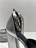 Versace 100% Leather Metallic Silver Heels Size EU (IT) 37 1/2 / US 7 1/2 - photo 3