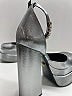 Versace 100% Leather Metallic Silver Heels Size EU (IT) 37 1/2 / US 7 1/2 - photo 8