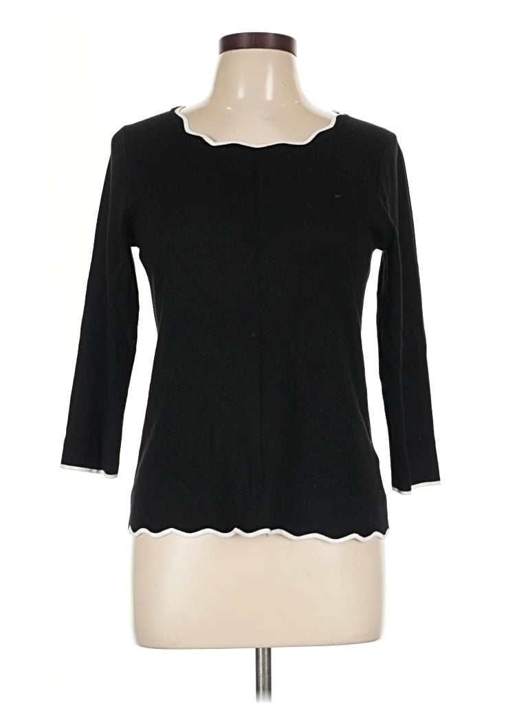 Pre-owned Cable & Gauge Cardigan Sweater In Black