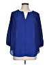 Pleione 100% Polyester Blue 3/4 Sleeve Blouse Size L - photo 1