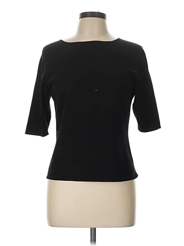 Pre-owned Doncaster Collection 3/4 Sleeve T-shirt In Black