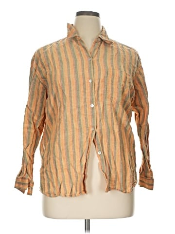 So Blue Sigrid Olsen Long Sleeve Button-Down Shirt (view 1)