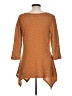 One World 100% Polyester Brown 3/4 Sleeve Top Size L - photo 2