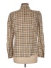 Ann Taylor 100% Polyester Houndstooth Brown Long Sleeve Blouse Size 8 - photo 2