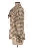 Ann Taylor 100% Polyester Houndstooth Brown Long Sleeve Blouse Size 8 - photo 5