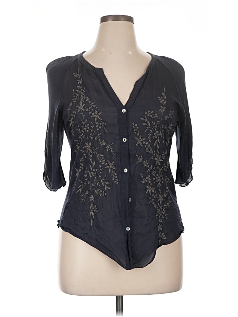 Pre-owned Tiny 3/4 Sleeve Blouse In Blue