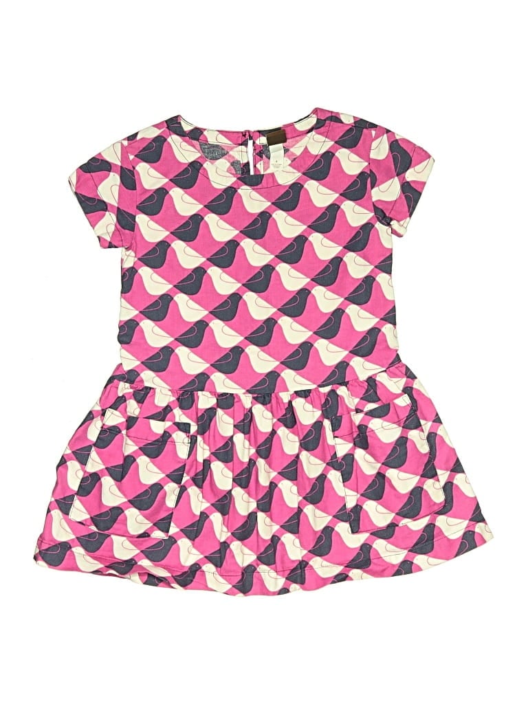 Pre-owned Tea Kids' Dress In Pink