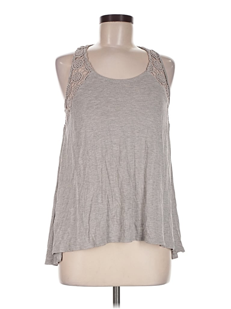 Pre-owned Painted Threads Sleeveless Top Gray Halter Neckline Tops