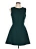 Zara Basic 100% Polyester Solid Teal Casual Dress Size L - photo 1