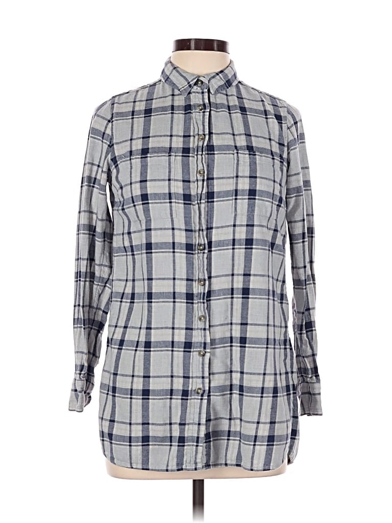 Pre-owned Fat Face Long Sleeve Button Down Shirt In Gray