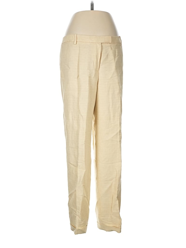Pre-owned Per Se Linen Pants In Ivory