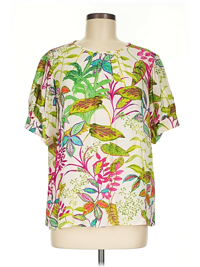 Pre-owned Caballero Short Sleeve Blouse In Green