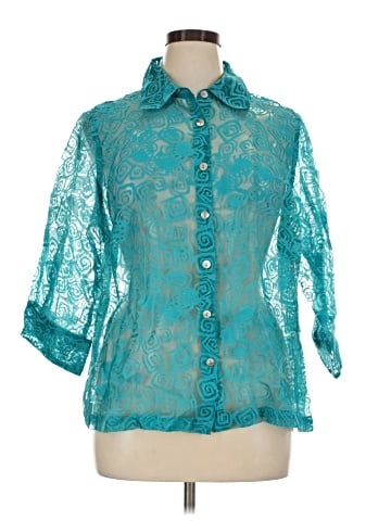Choices 3/4 Sleeve Button-Down Shirt (view 1)