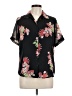 TanJay Floral Black Short Sleeve Blouse Size 10 - photo 1