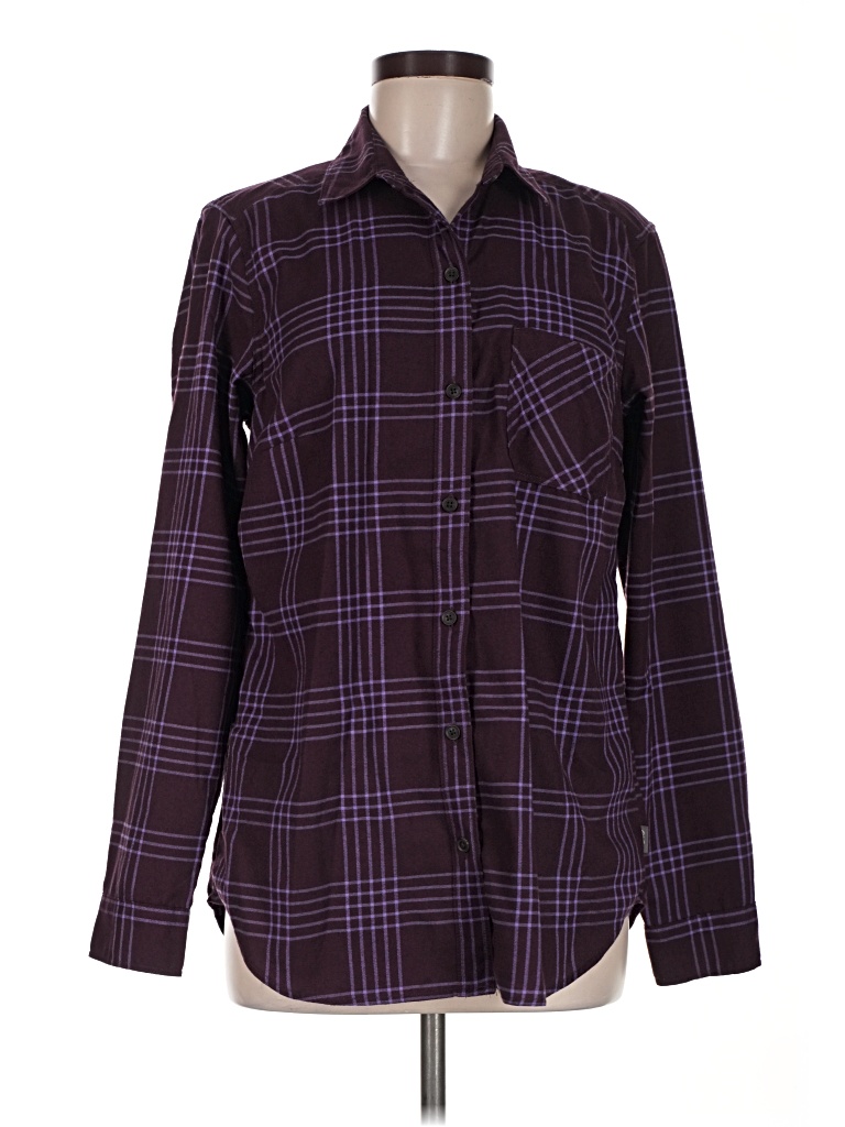 Pre-owned Eddie Bauer Long Sleeve Blouse In Purple
