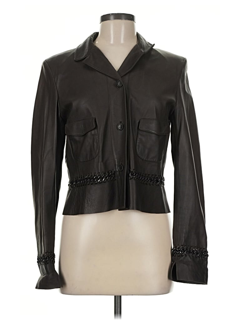 Pre-owned Carlisle Leather Jacket In Black